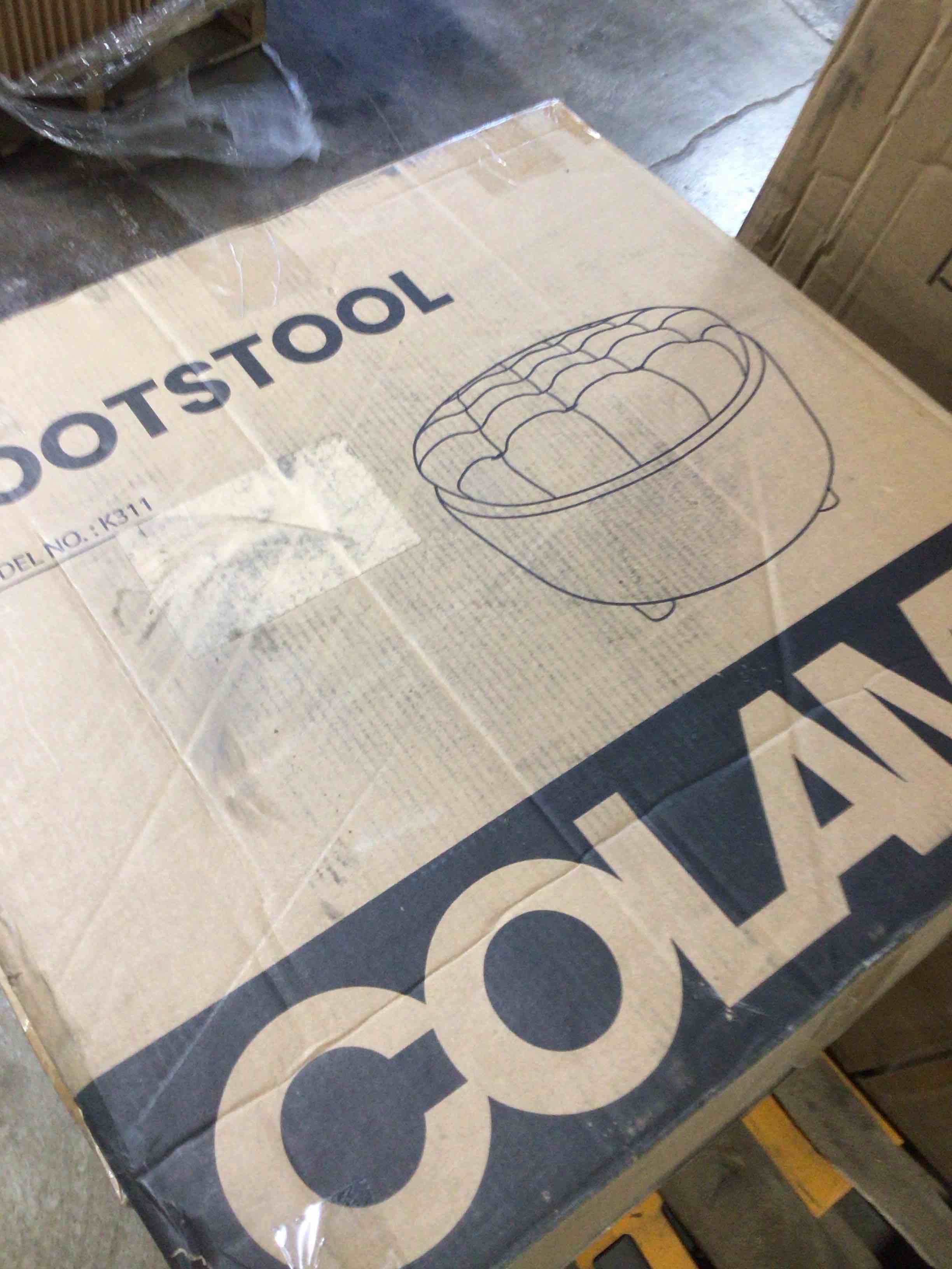 25'' oversized upholstered round storage ottoman