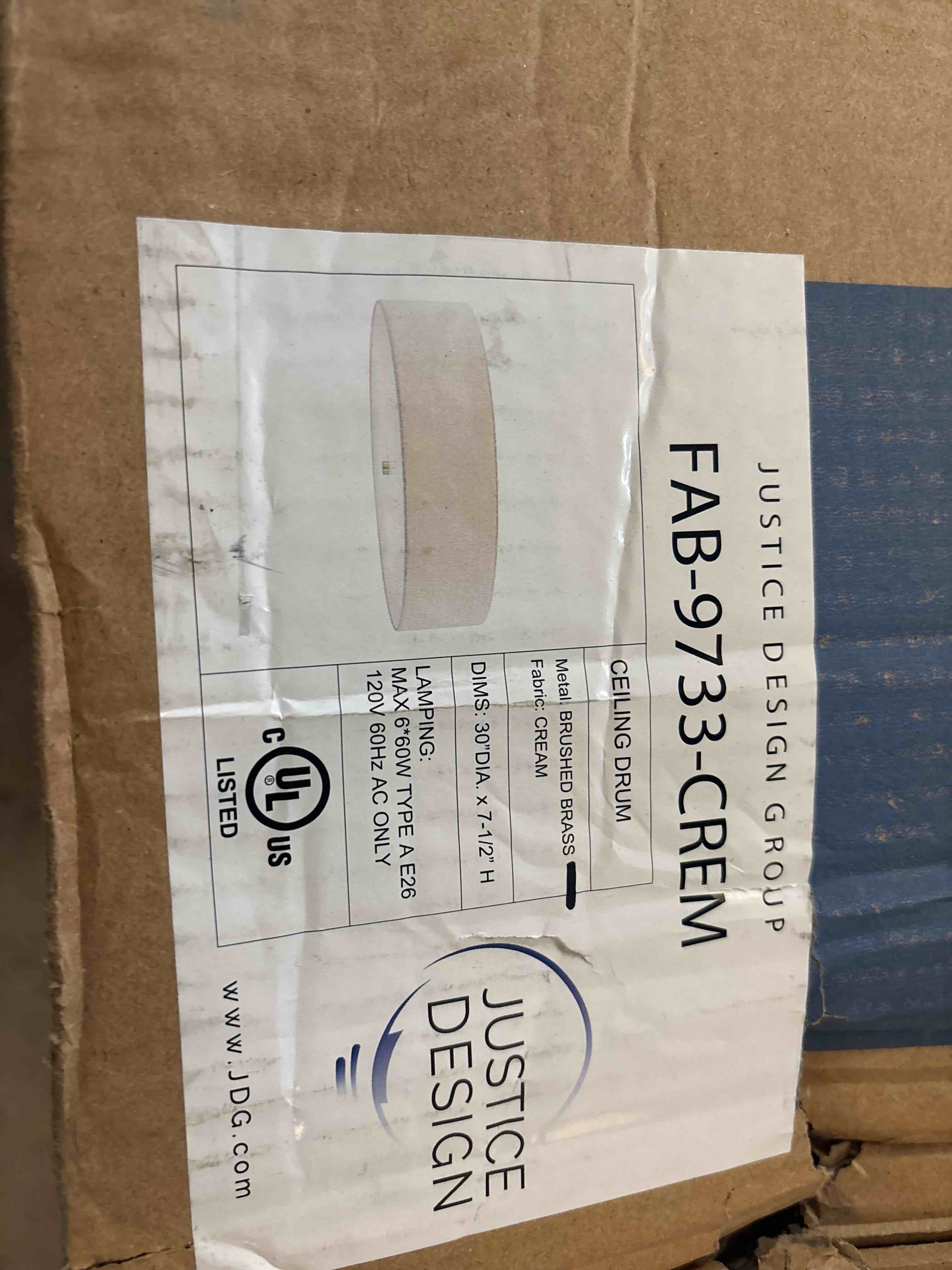 textile - classic drum flush-mount -linen fabric shade - 30"d x 30"w x 7.25"h