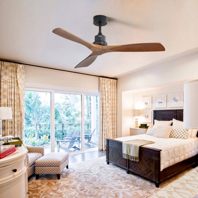 Condition photo showing Good Condition for 52Inch 3 Wood Blade Ceiling Fan With Remote Control Without Light