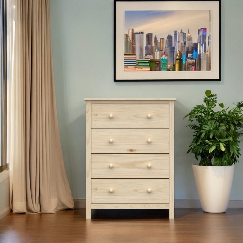 montauk solid wood 4 - drawer dresser