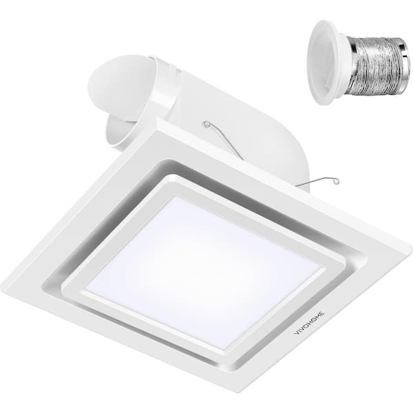 165 CFM Ceiling Bathroom Exhaust Fan with 6500K LED Light, Cool White Light