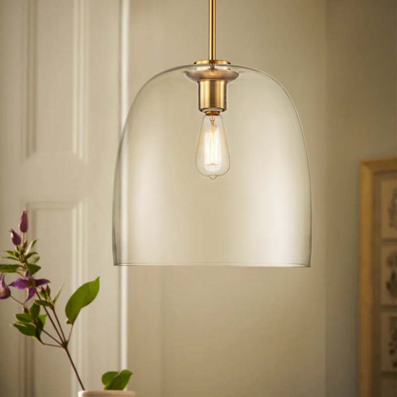 Vulpecula 1 - Light Glass Gold Cone Pendant