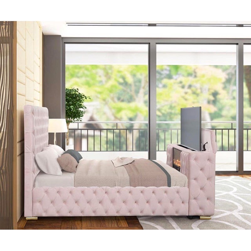 Charlie Full Tufted Upholstered Storage Panel Bed Box A