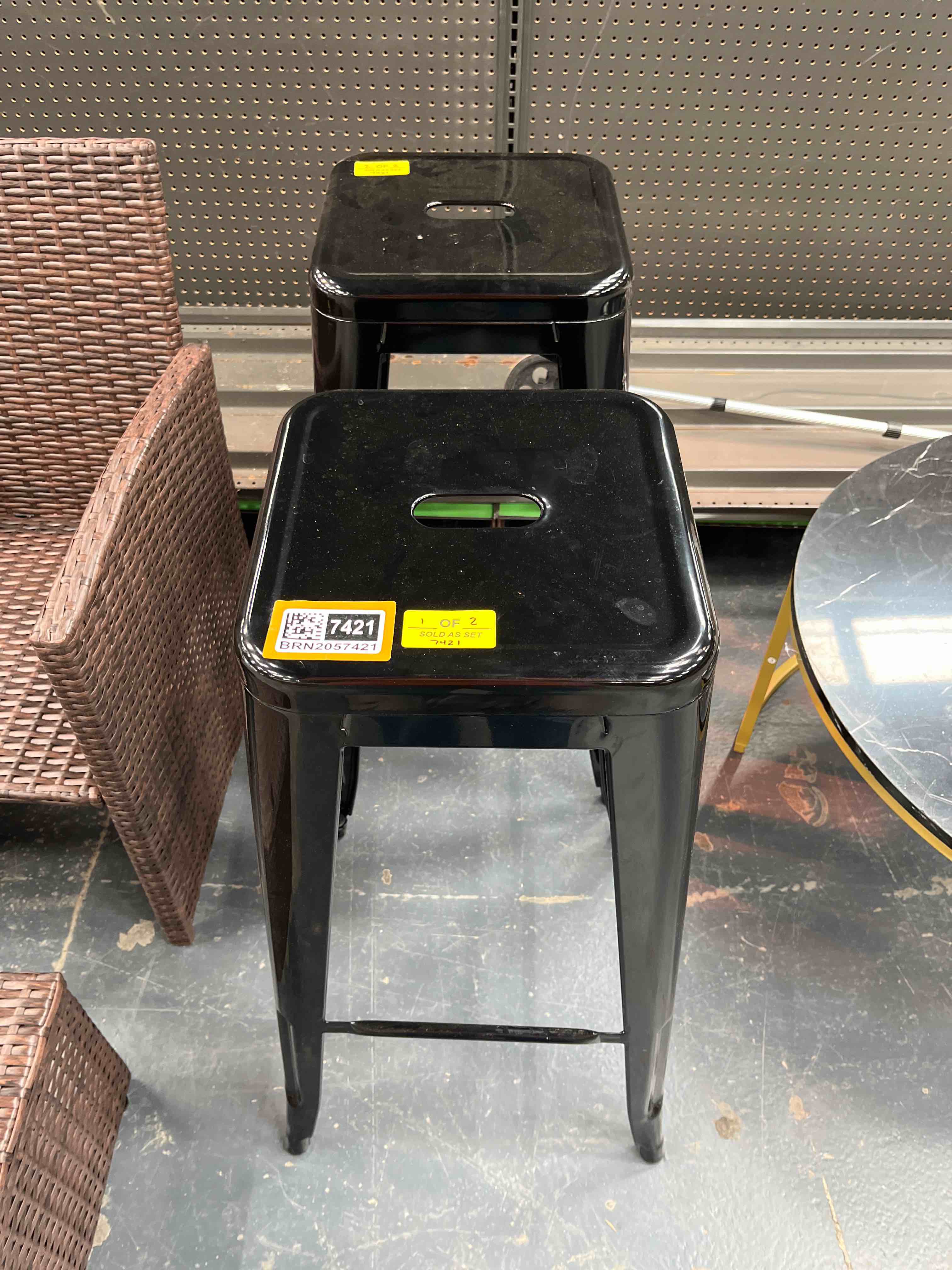 Pair of Retro Metal Bar Stools