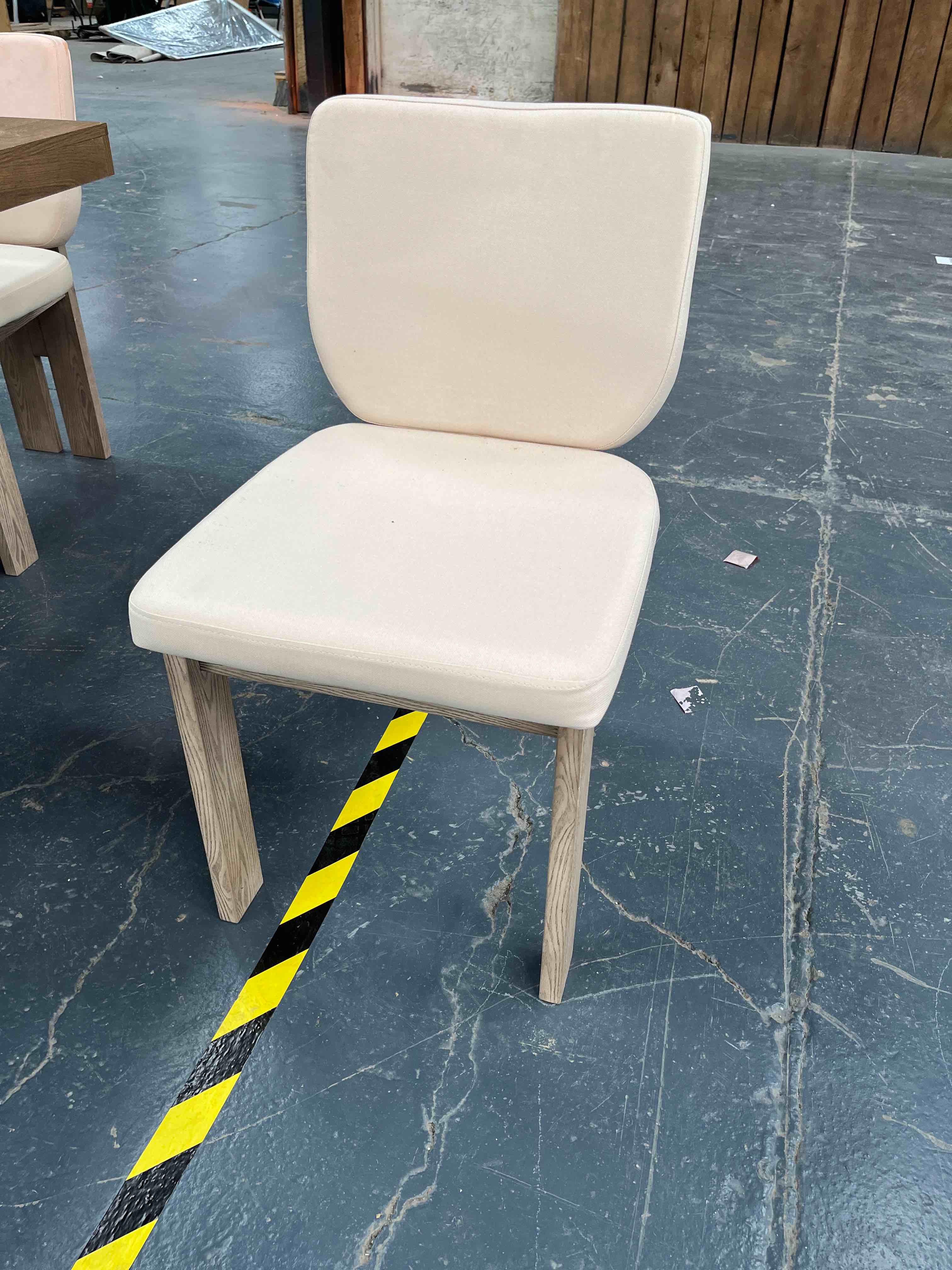 6 Cream colored Modern Dining Chairs