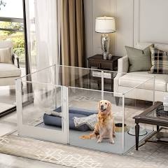 Clear Acrylic Plastic Dog Playpen Indoor For Puppy,cat,rabbit,ferret 12pcs--10p2d