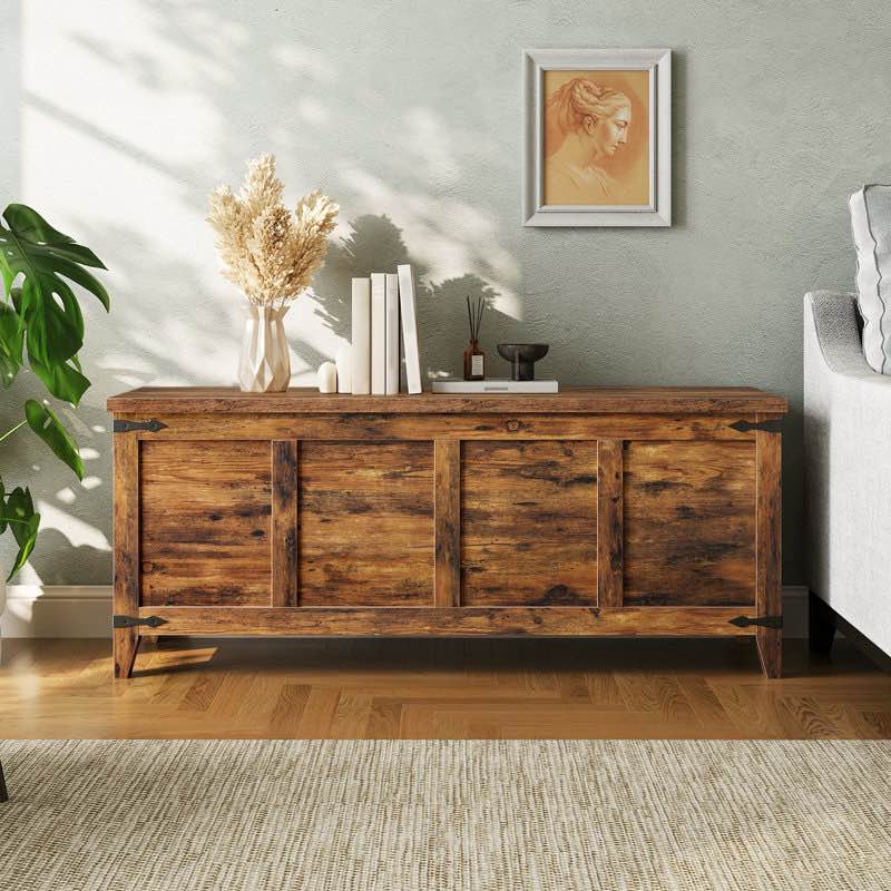 47.2"W Farmhouse Storage Chest With Lift Top Blanket Chest