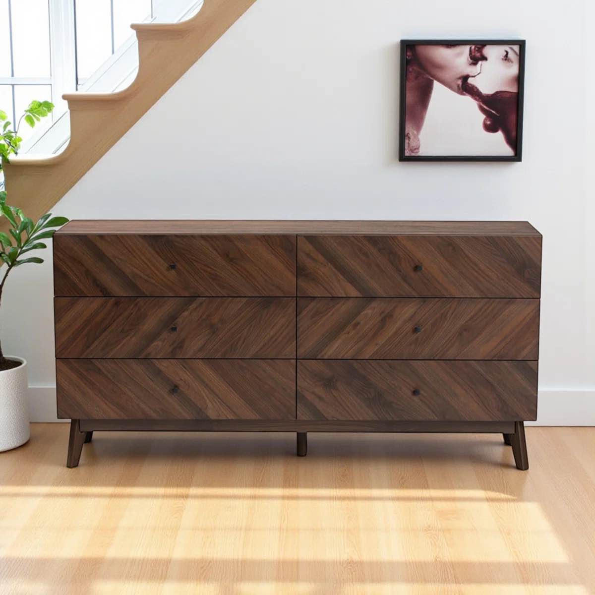 6 Drawer 63" W Double Dresser