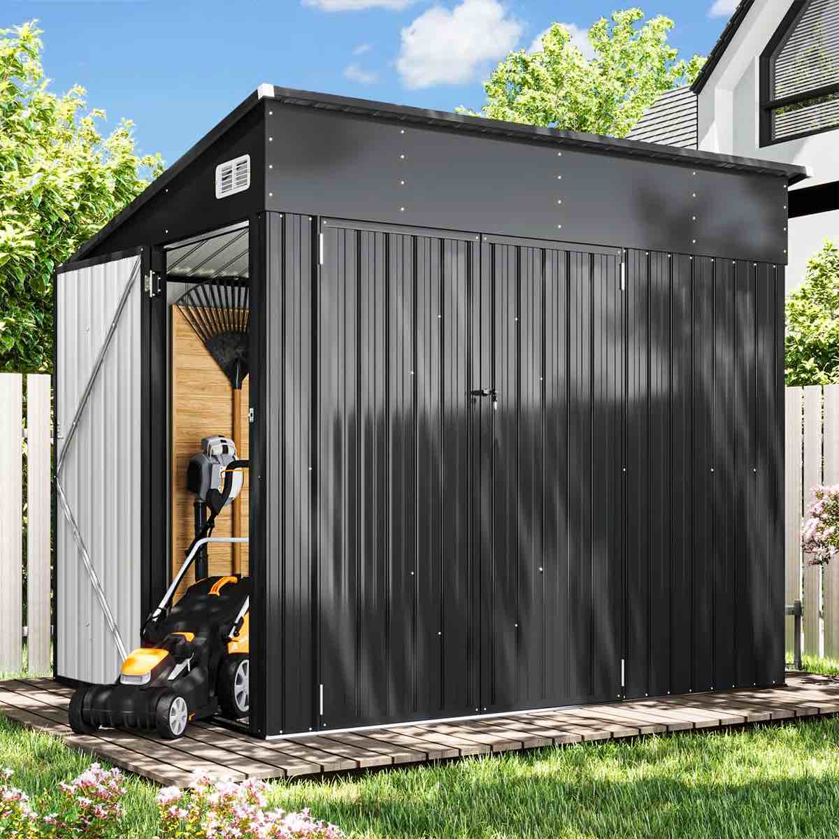 Metal Lean Storage Shed