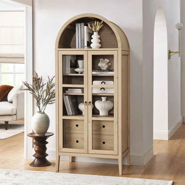 Nolan 74" Tall Arched Storage Display Cabinet WAFAIR