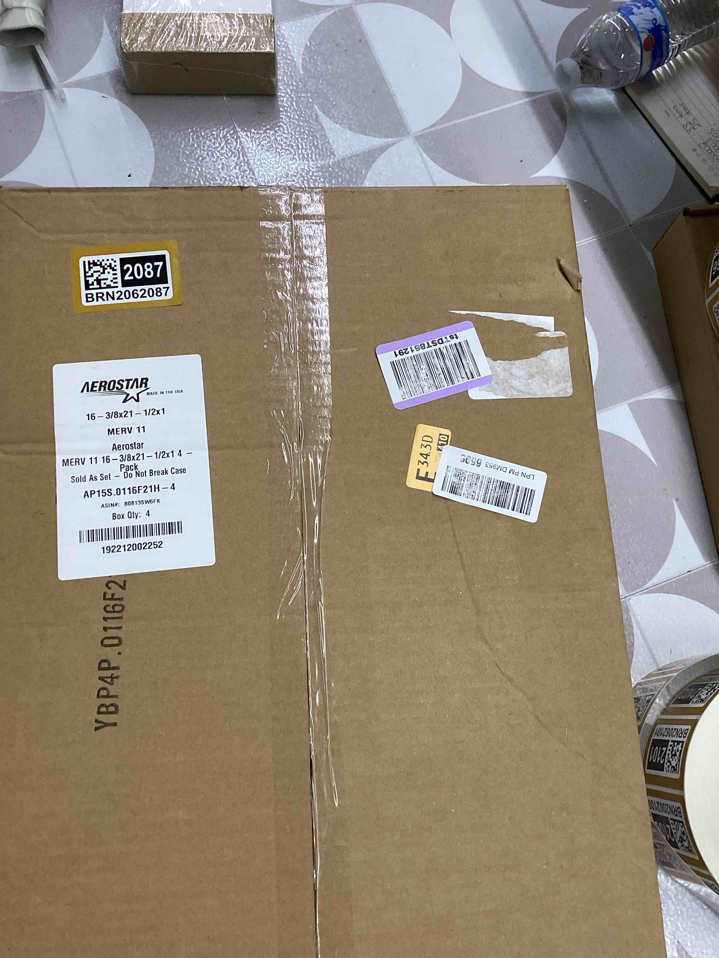 Condition photo showing New/Like New for Aerostar 16 3/8 x 21 1/2 x 1 MERV 11 Pleated Air Filter, AC Furnace Air Filter, 4 Pack (Actual Size: 16 3/8"x21 1/2"x3/4")