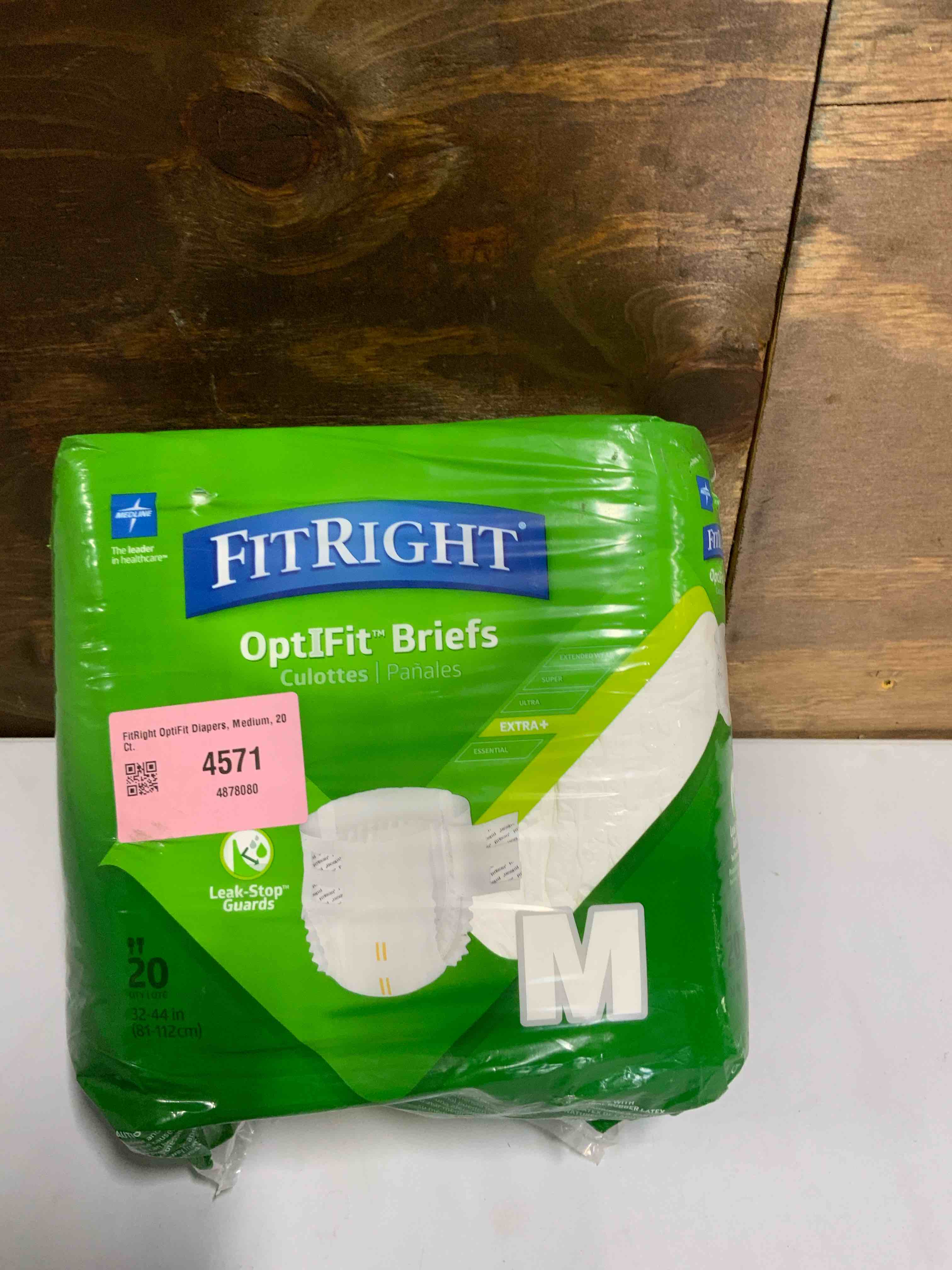 Condition photo showing Good Condition for FitRight OptiFit Diapers, Medi
