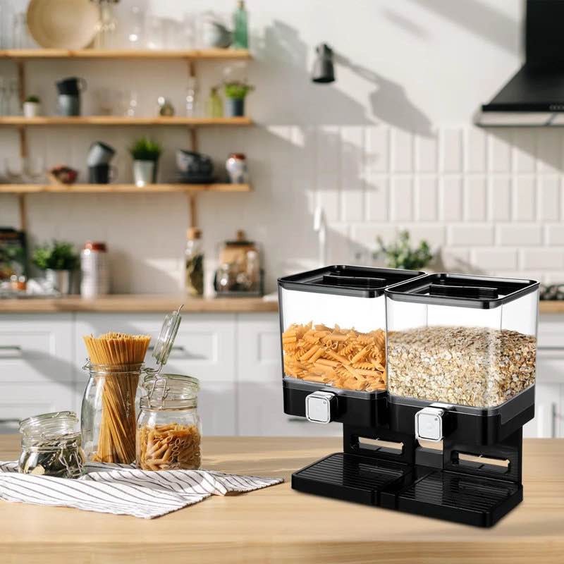 Dewit Dry Food Cereal Double Dispenser Box Container