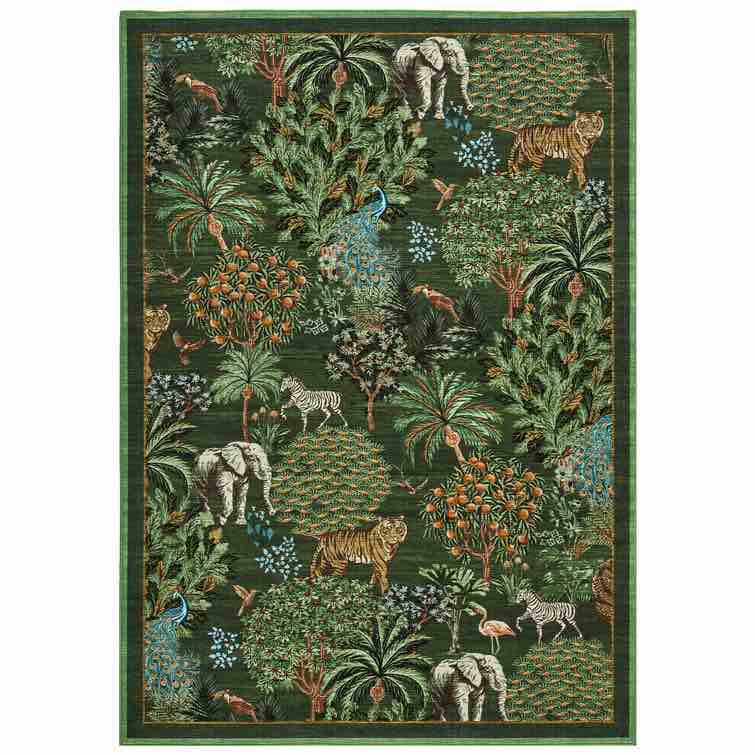 Machine Washable Rug Non-Slip Area Rug Durable Floor Carpet Easy-Cleaning Rug for Living Room Playroom Bedroom