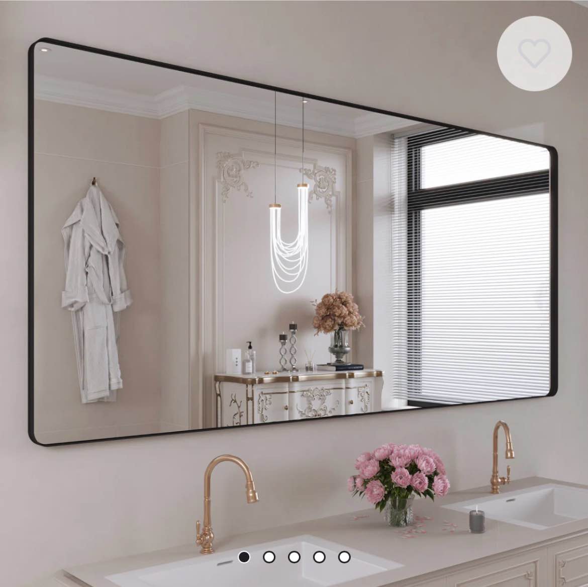 Lesamuel Filleted Corner Wall Mounted Mirror, Bathroom Mirror, Vanity Wall Mirror With Aluminum Frame