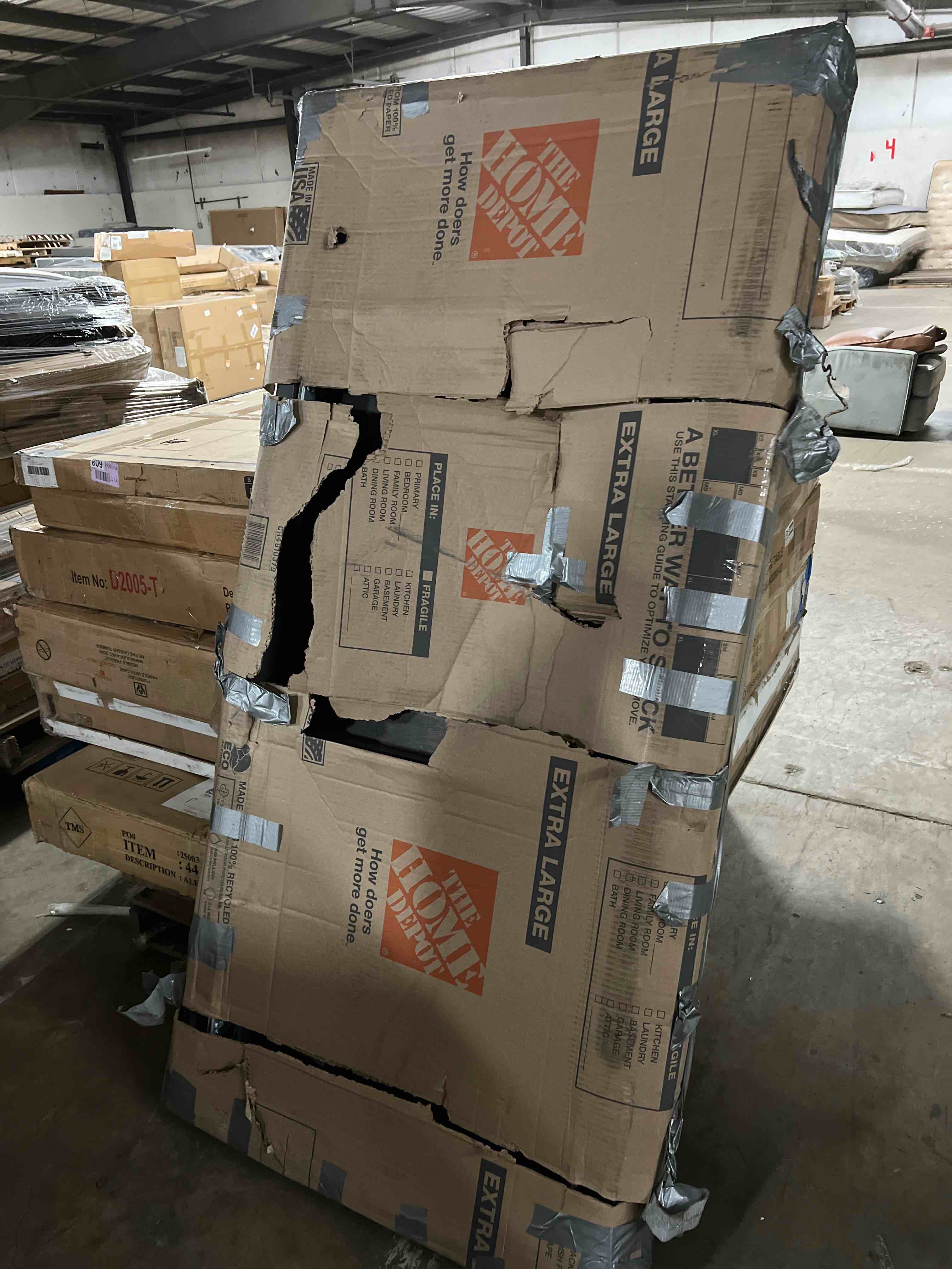 Condition photo showing As Is for Stoneburner Extendable Solid Wood Dining Set