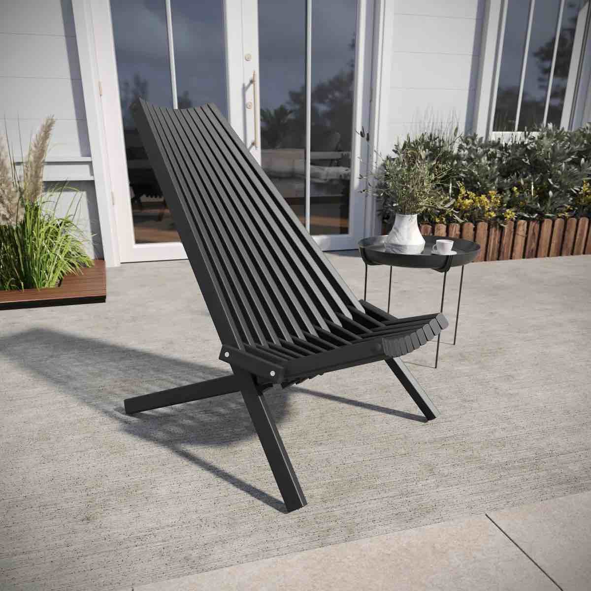 leilahni commercial indoor/outdoor low profile acacia wood patio folding chair