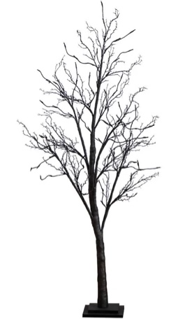 5ft. pre-lit halloween deluxe black twig artificial fall tree with 102 orange and purple led lights