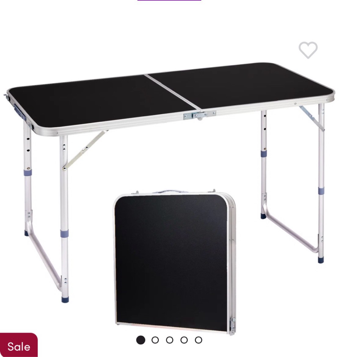 4Ft. Rectangular Patio Folding Table Aluminum