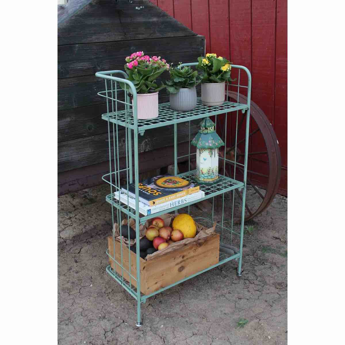 Farmhouse Metal Grid Shelf - 3 Tier Indoor/outdoor Rack
