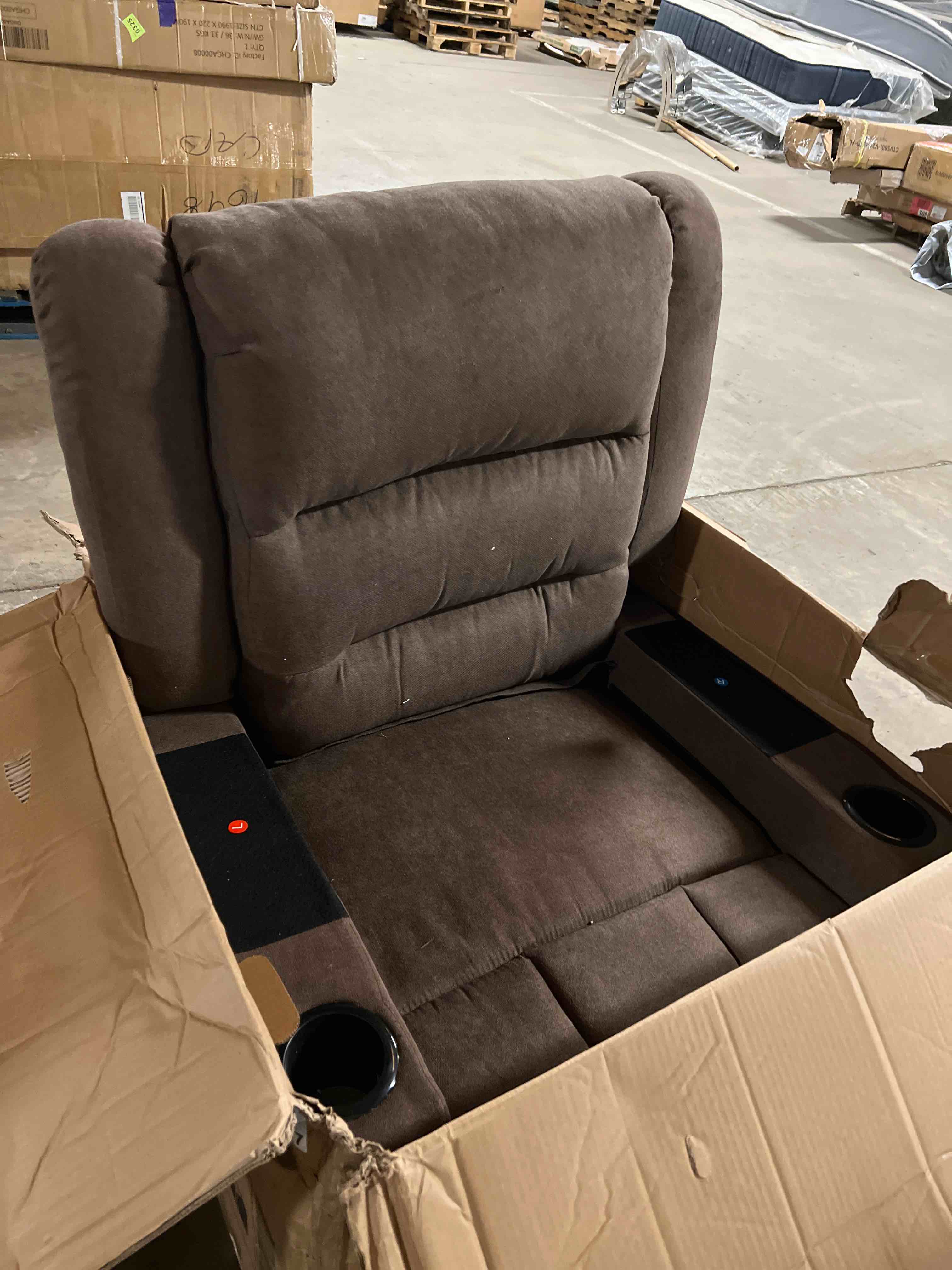 Baritone 35.8'' Wide Manual Recliner Nursery Chair with 360° Swivel Rocker & Massage Heat, USB/Type-C – Microfiber for All-Age Home Use