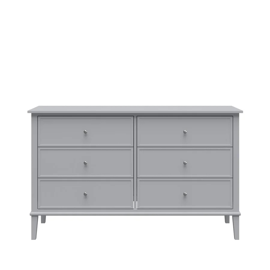 Franklin 6 Drawer Dresser, Gray, Box 1 Of 2