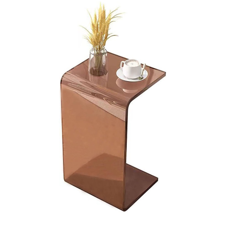 Acrylic End Table - 25.6" Modern Side Table for Living Room, Bedroom, Small Spaces, Sturdy Clear Coffee Table