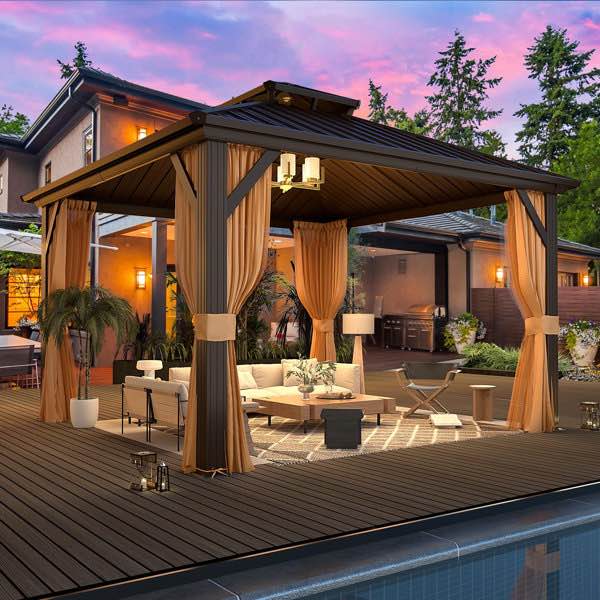 12 ft. w x 12 ft. d aluminum patio gazebo