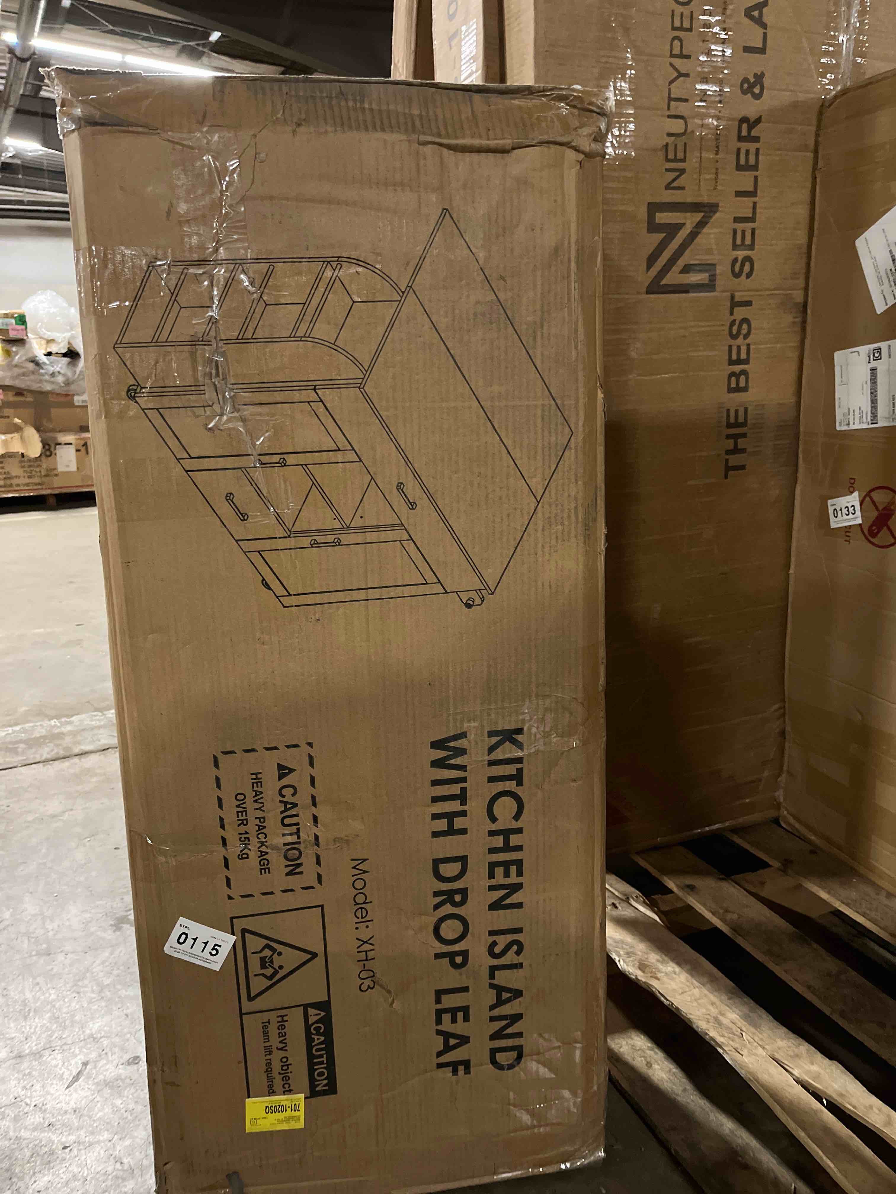 Kitchen Island with Drop Leaf