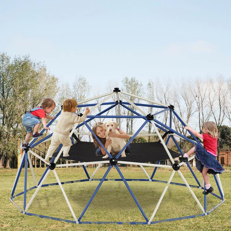 Climbing Dome,10FT Dome Climber with Hammock, Outdoor Play Equipment for 3 to 10 Children, Supports Jungle Gym up to 1,000 lbs, Rust Resistant, Easy to Assemble, Gift for Kids