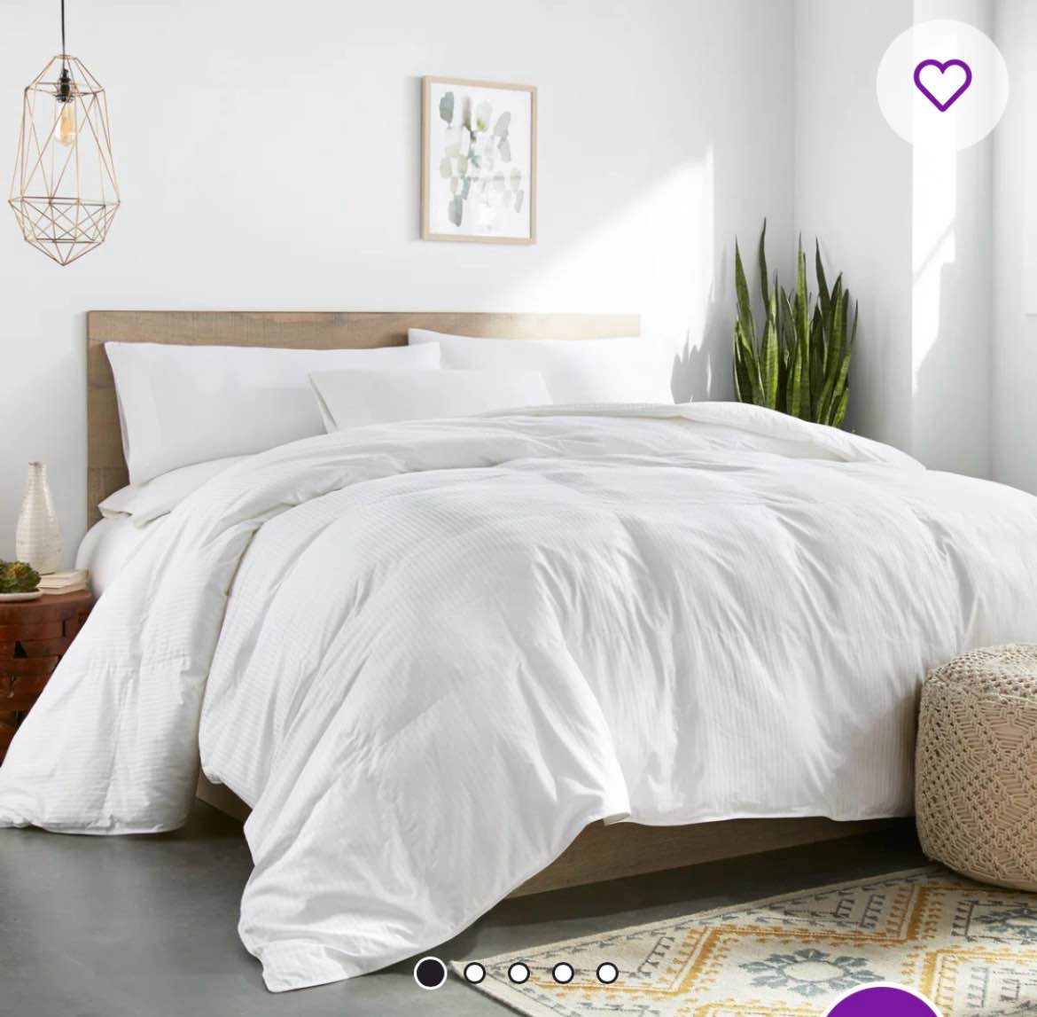 Colossal King Oversized 120" x 120" King Down Alternative Comforter - White Color