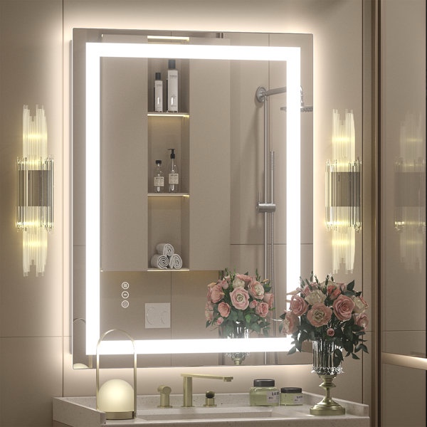led lighted bathroom mirror 40”x36”