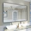 55 in. W x 36 in. H Large Rectangular Framed Wall Mounted Bathroom Vanity Mirror in Black
