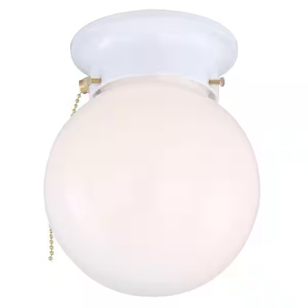 6 Flush mnt w/pull chn