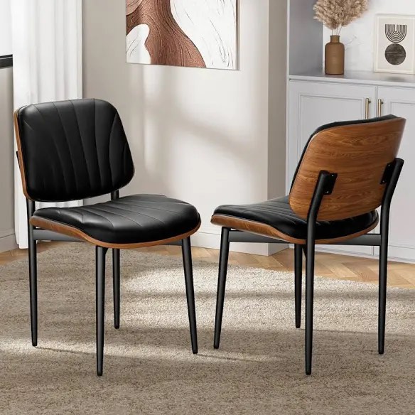 PU Leather Upholstered Dining Chairs,Side Chair for Dining Rooms,Kitchens,Living rooms (Set of 2)