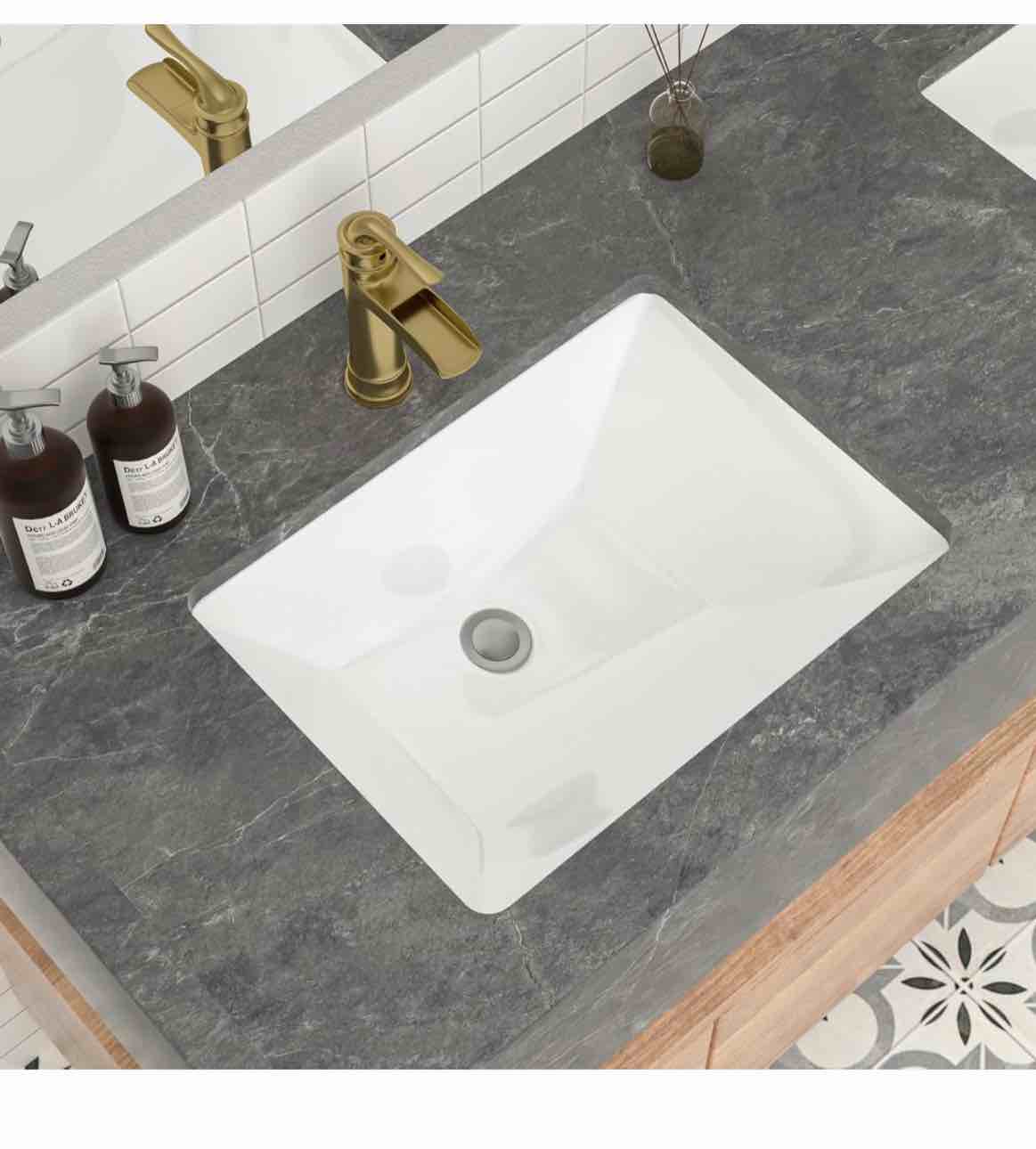 20”x15” Porcelain Undermount Sink Installed