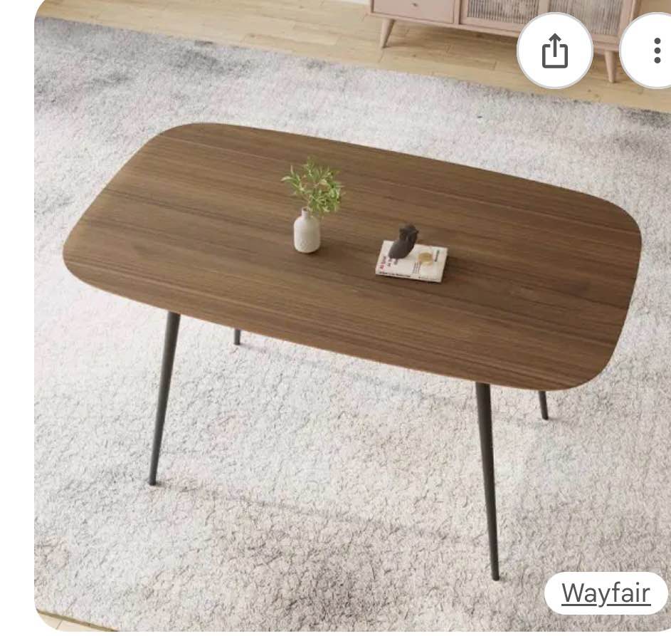 Kitchen Table Rectangular, Modern Dining Table Set with Metal Legs for Kitchen, Dining, Living, Reception, Office Guest, Outdoor, and Home Furniture