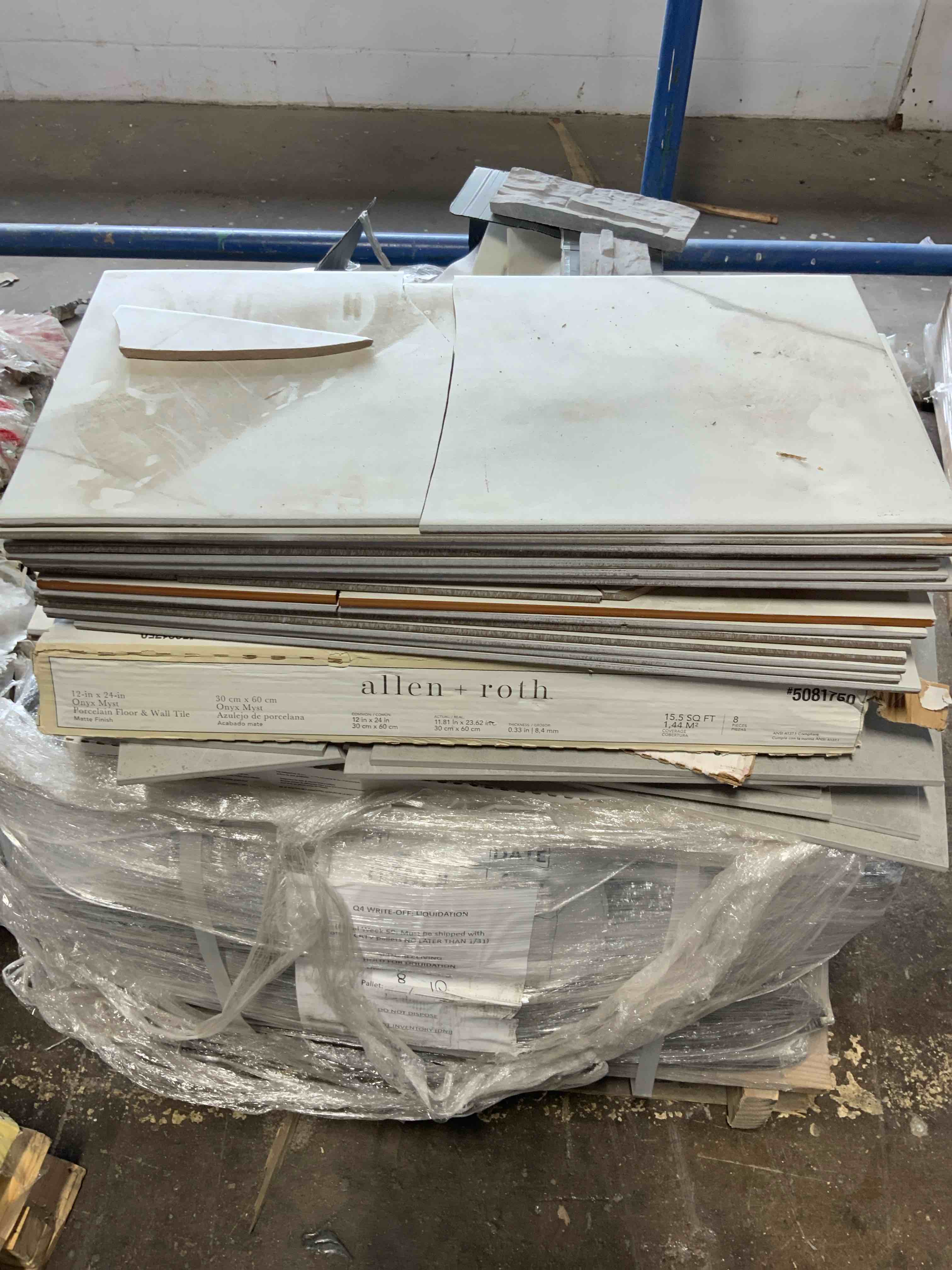 Misc pallet of tile 100 sq ft +/-