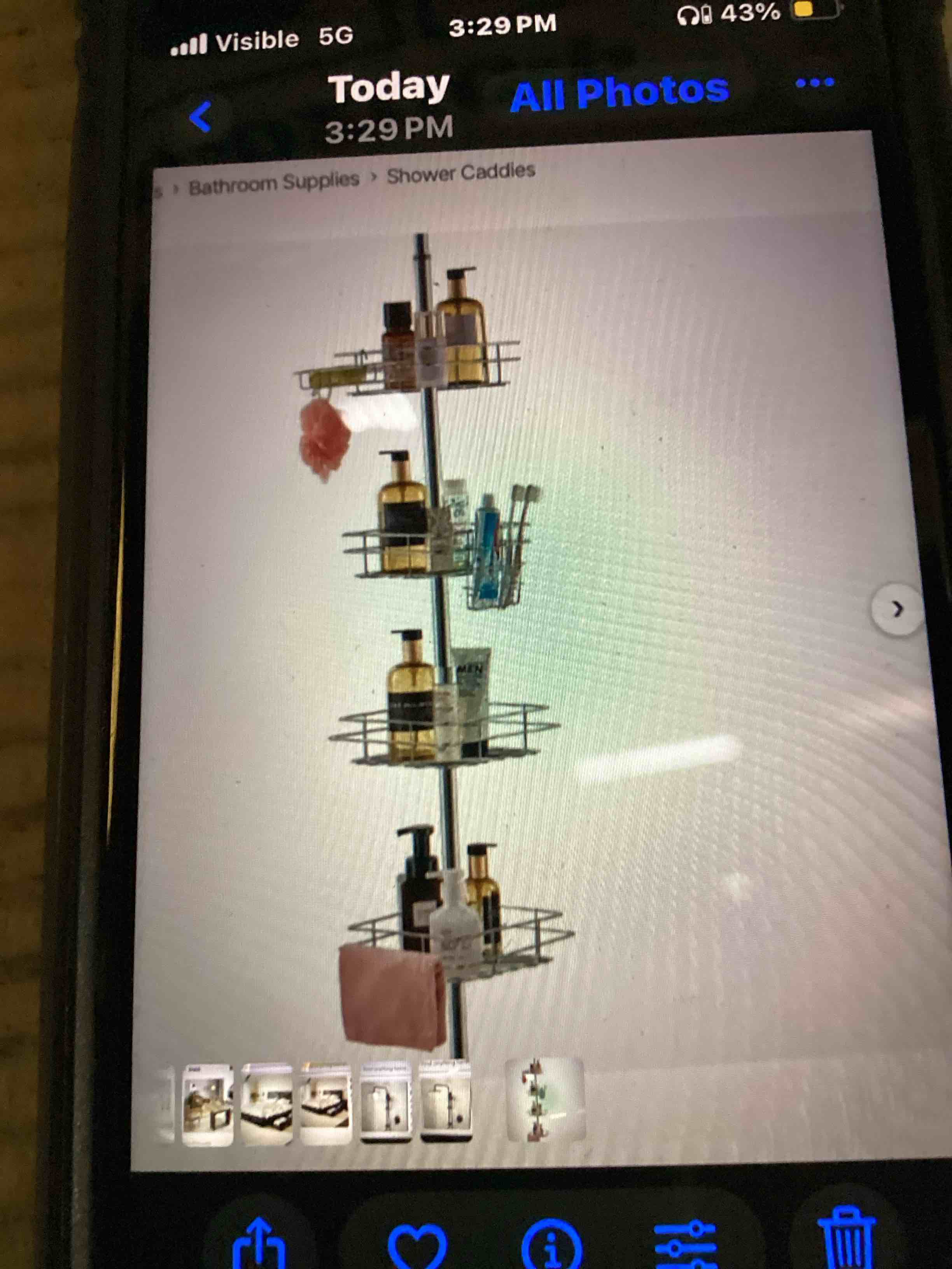 42" to 114" high shower corner caddy tension pole rust-proof tension pole