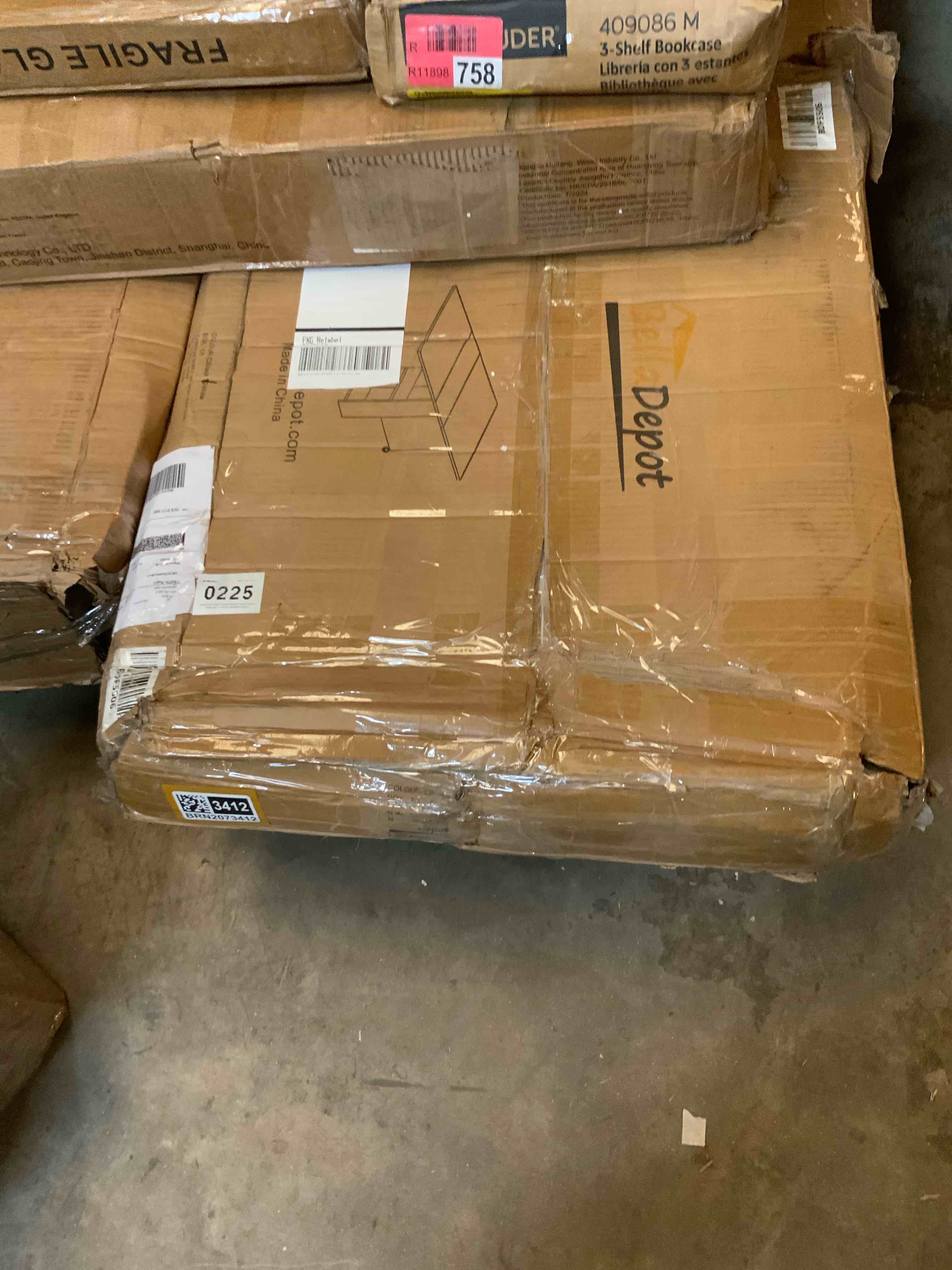 folding dining table on locking wheels with storage (white)