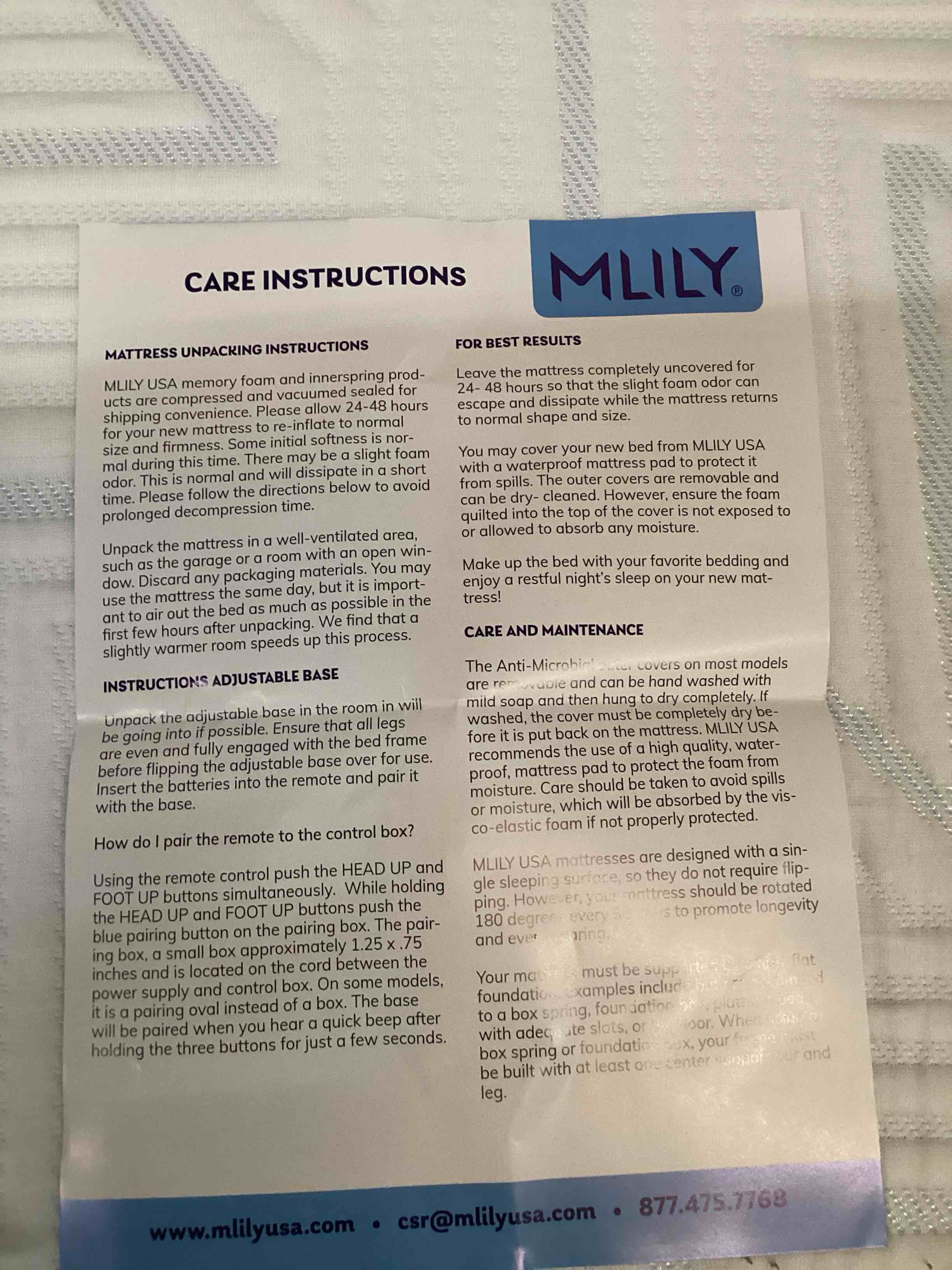 Condition photo showing Good Condition for MLILY King Sized Memory Foam Topper