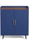 31.5'' W×19'' D Mid-Century Style Home Bar Cabinet With Doors, Indoor Mini Bar With Storage For Living Room & Office, Wooden Bar Stand With Wine Rack, Buffet Cabinet For Kitchen & Dining Room