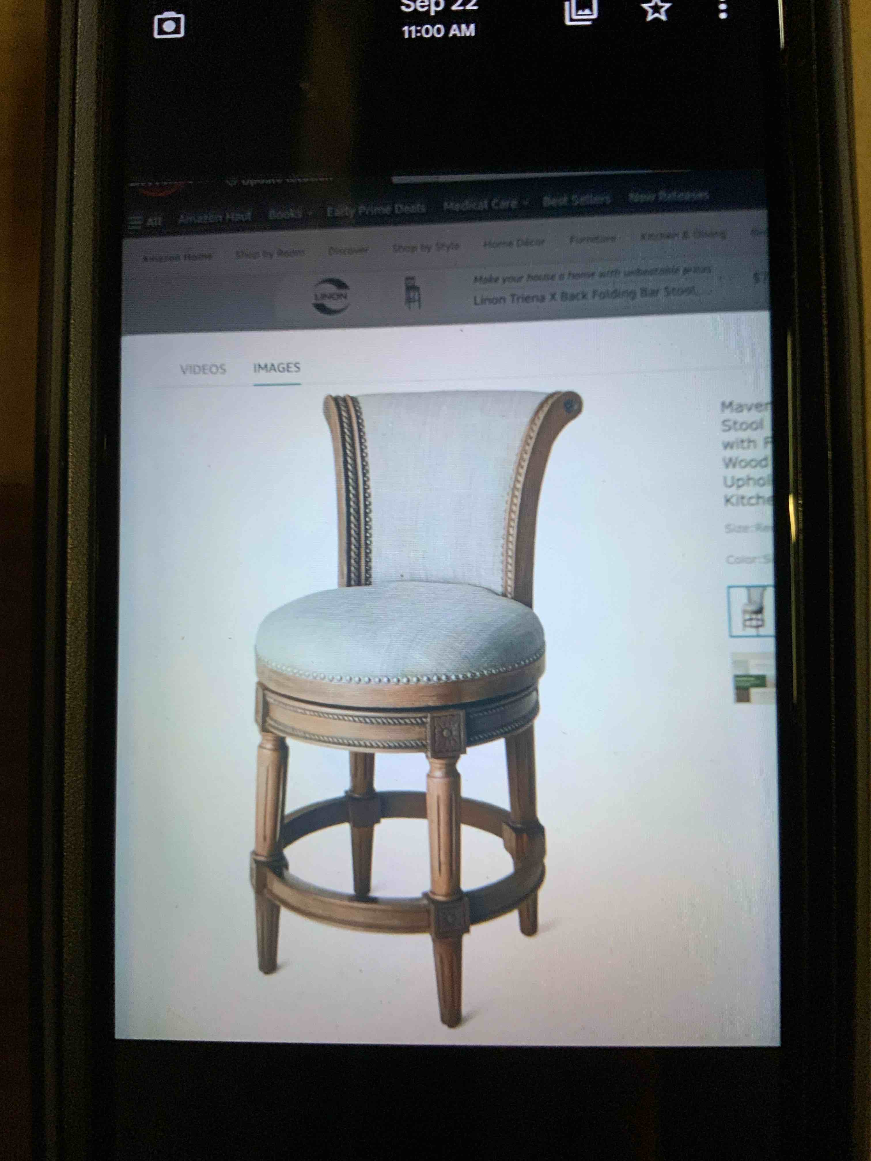 maven lane pullman stool with fabric upholstery