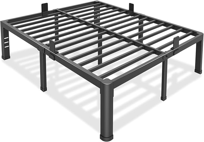 18"  Metal Platform Bed Frame with Heavy Duty Steel Slat Support, No Box Spring Needed