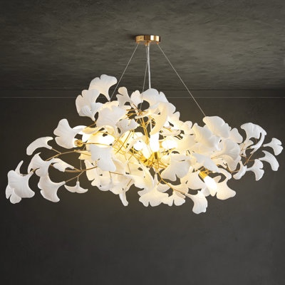 59 " 10-light Ceramic Ginkgo Leaf Chandeliers