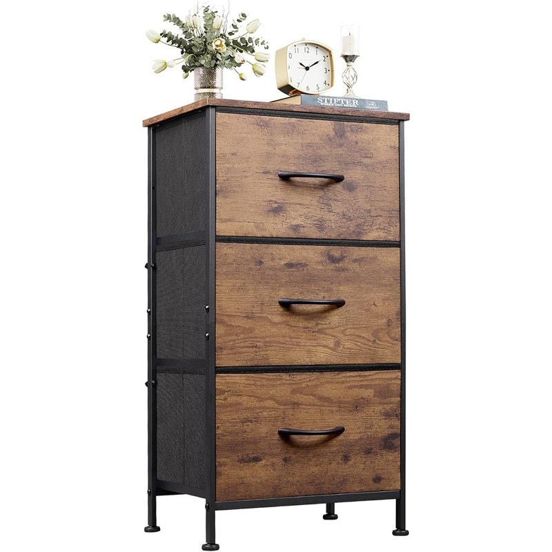 Dresser With 3 Drawers, Fabric Nightstand, Organizer Storage Dresser