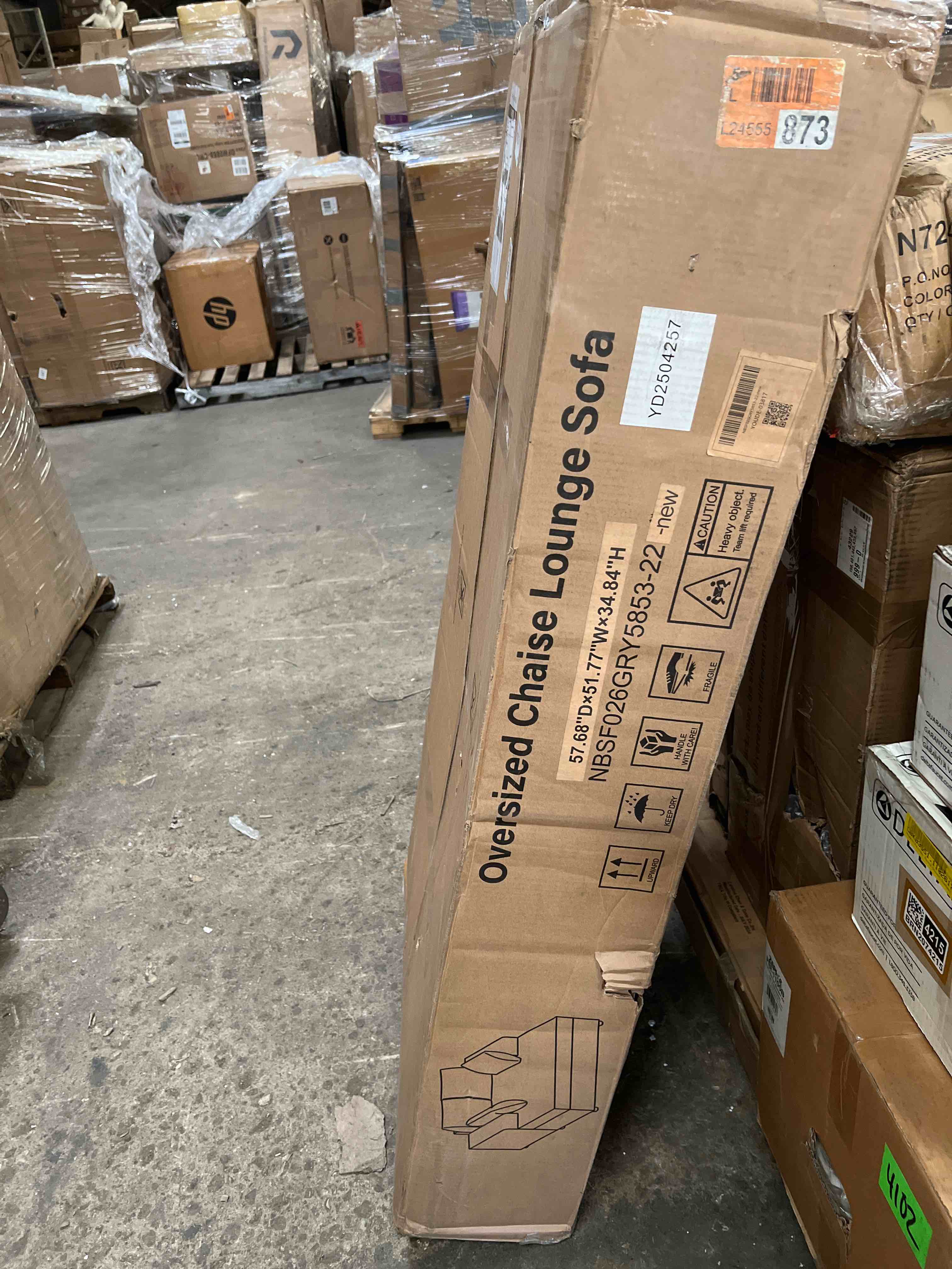 53''W Upholstered Chaise Lounge Chair Plush Sofa With 4 Pillows Sleeper For Living Room