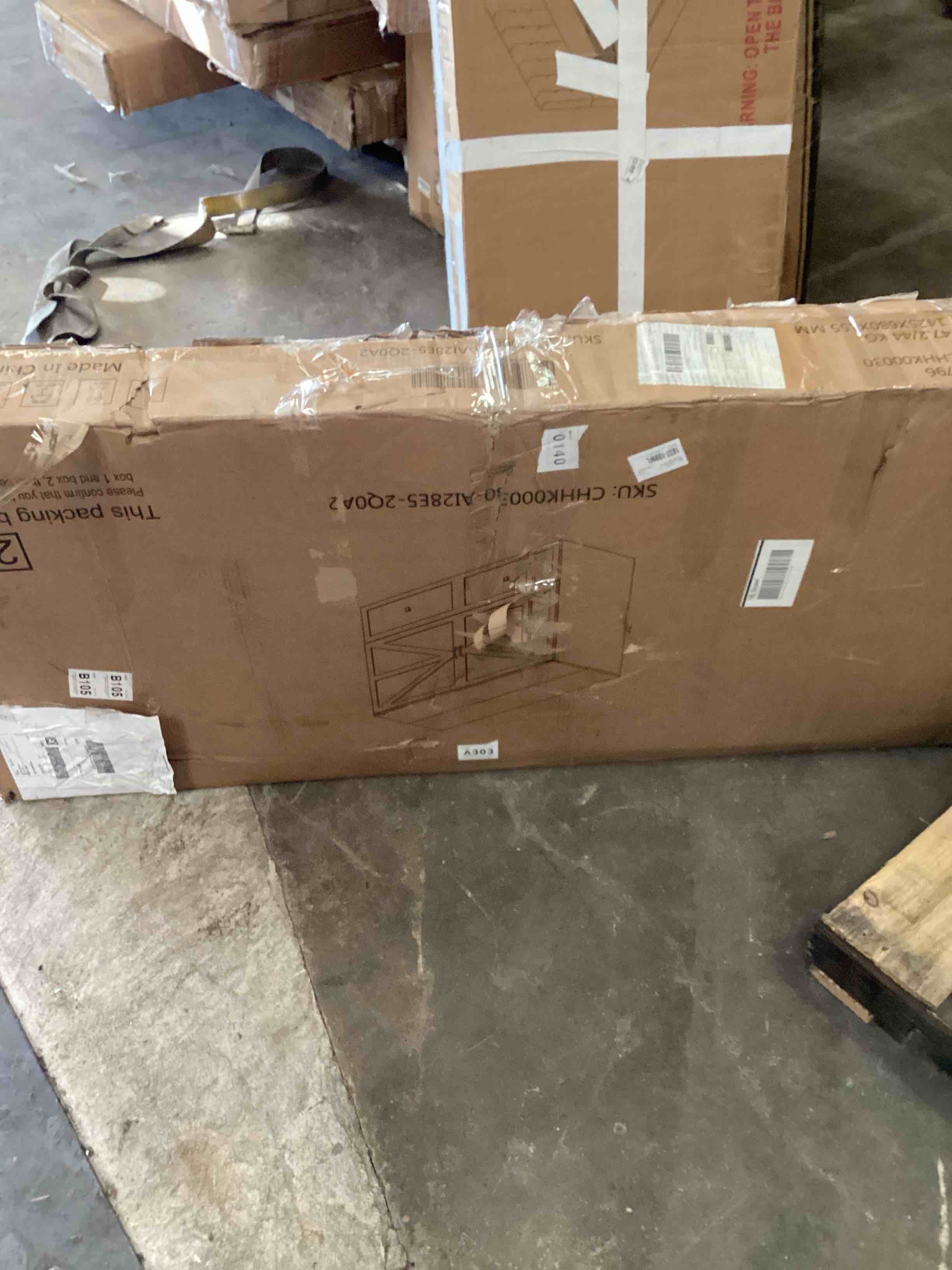 Condition photo showing Good Condition for Amerlife Queen Size Murphy Bed-box1-white+ Barnwood