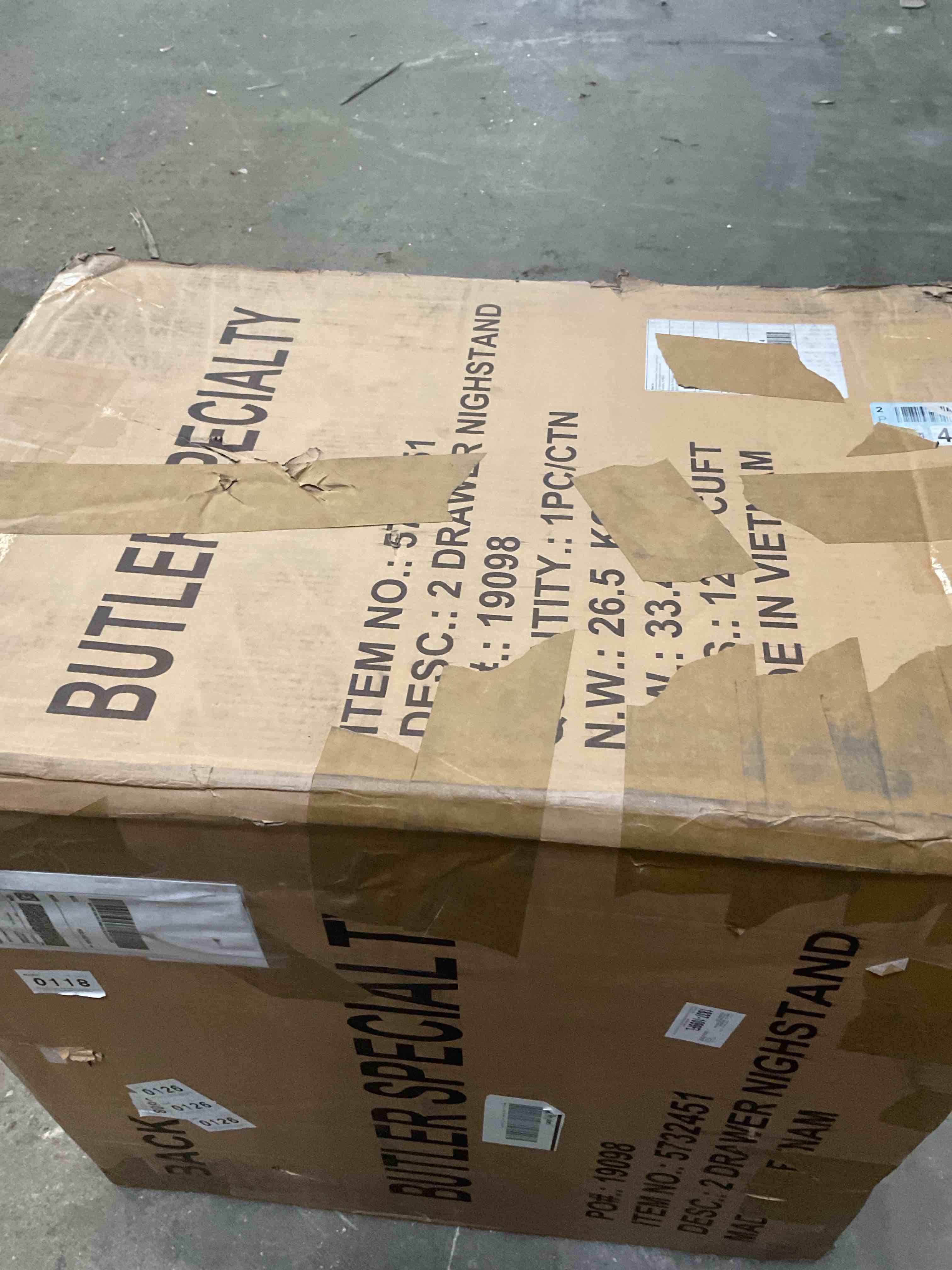 celine 28" 2-drawer nightstand