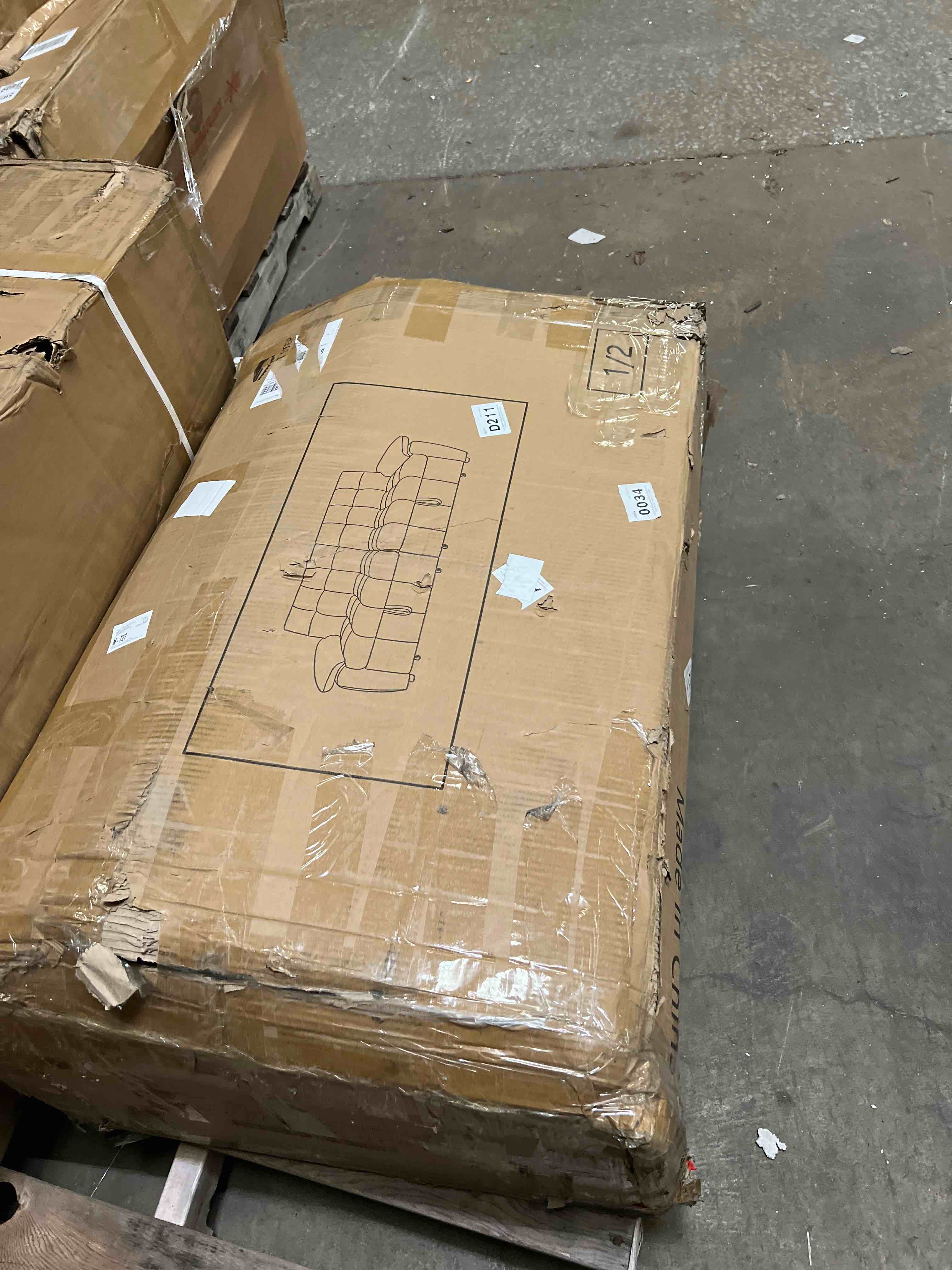  box 1/2 93" Convertible Sofa Bed With Adjustable Backrest & Foldable Support, Green,Box 1 Of 2